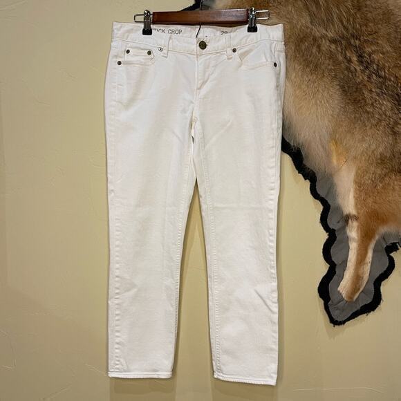 J. Crew Matchstick Crop White Denim Skinny‎ - Picture 1 of 6